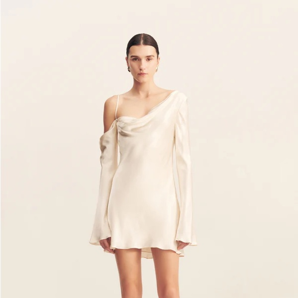 Shona Joy Cream One Shoulder Dress